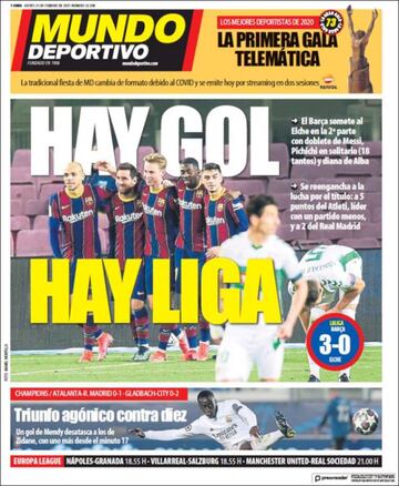 "Gol de oro"... las portadas deportivas de hoy