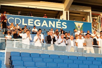 El nuevo presidente del Leganés, Jeff Luhnow, se estrenó en el palco. 
