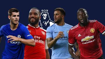 Morata, Lacazette, Walker y Lukaku.