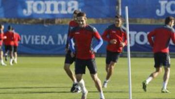 Rober Correa, en un entrenamiento reciente con el Espanyol.