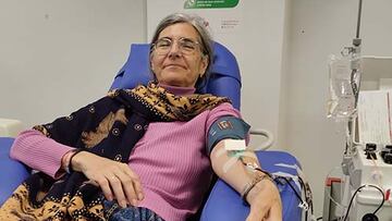 Imagen de Teresa donando sangre