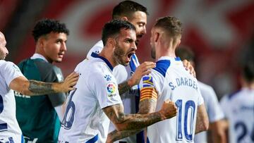 MALLORCA, SPAIN - OCTOBER 28: Jose Lazo of RCD Espanyol celebrates after scoring his team first goal during the LaLiga Santander match between RCD Mallorca and RCD Espanyol at Visit Mallorca Estadi on October 28, 2022 in Mallorca, Spain. (Photo by Cristian Trujillo/Quality Sport Images/Getty Images)