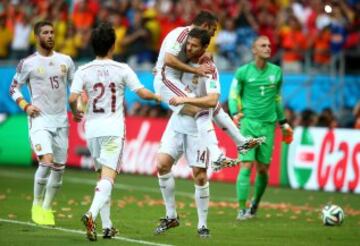 Celebración de Xabi Alonso.