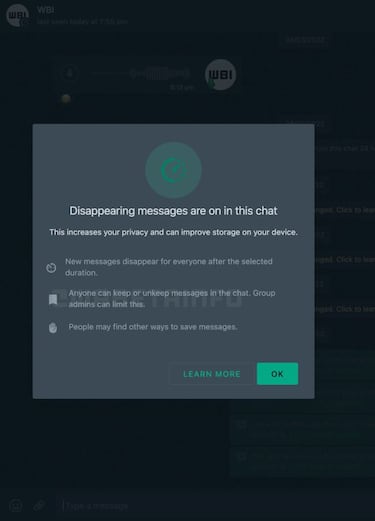 WhatsApp te dejará guardar los mensajes temporales que supuestamente se auto-eliminan