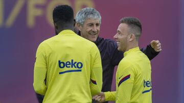 Cumbre Setién-Arthur antes del entrenamiento