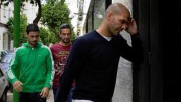 <b>REUNIÓN. </b>Sólo AS captó la llegada de los capitanes a Jabugo.