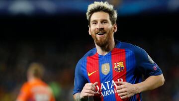 Leo Messi celebrando un gol.