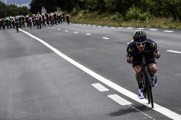 El aleman Jasha Sütterlin durante una escapada de la 19ª etapa del Tour de Francia de 2017.
