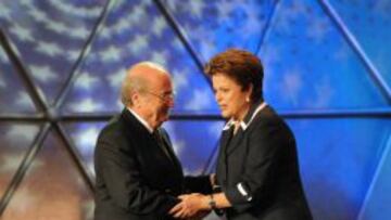 Joseph Blatter y Dilma Rousseff