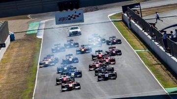 Salida de una de las carreras de la GP2 en Jerez de este 2017.