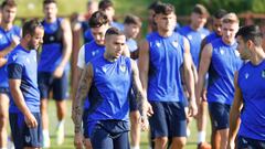 Roger Martí, en un entrenamiento del Levante.