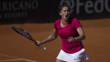 Sara Sorribes, durante un partido.