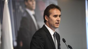 Julen Lopetegui en su presentación con el Real Madrid