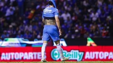 Jorge Sanchez of Cruz Azul during the 12th round match between Puebla and Cruz Azul as part of the Liga BBVA MX, Torneo Apertura 2024 at Cuauhtemoc Stadium on October 18, 2024 in Puebla, Mexico.