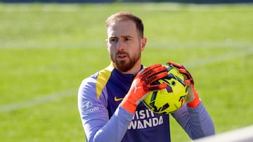 Oblak, en un entrenamiento.