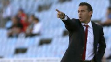 Luis García, durante el partido.