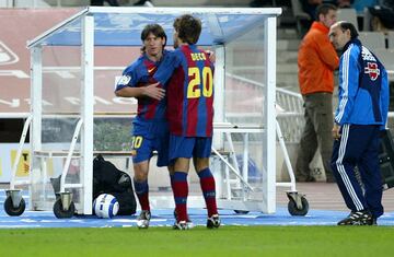 Messi makes his debut on October 2004 against Espanyol in LaLiga.