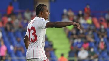 Koundé, en su último partido con la camiseta del Sevilla hasta la fecha.