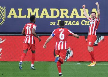 Saúl Níguez celebrando su gol que vuelve a poner por delante a los rojiblancos.