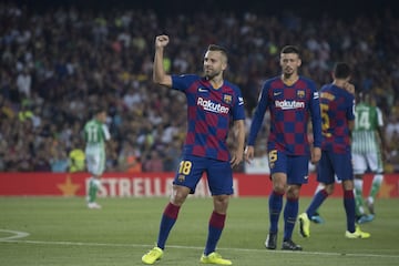 4-1. Jordi Alba celebr¨® el cuarto gol.