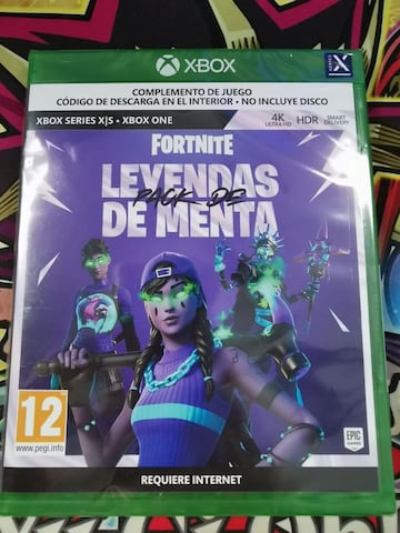 As&iacute; es la caja de juego para Xbox Series X|S y Xbox One del Pack de Leyendas de Menta de Fortnite