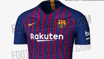 Posible dise&ntilde;o de la primera camiseta del FC Barcelona para la temporada 2018-2019.