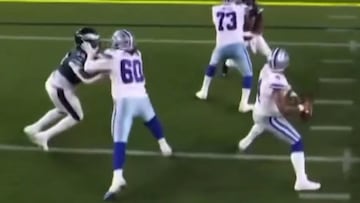 Tyler Guyton delivers brutal head punch on an Eagles pass rusher