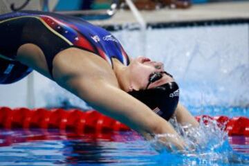 Kathleen Baker of the United States competes in the Women's 4 x 100m Medley Relay Final on Day 8 of the Rio 2016 Olympic Games at the Olympic Aquatics Stadium on August 13, 2016 in Rio de Janeiro, Brazil.  (Photo by Adam Pretty/Getty Images)