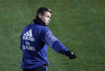 Cristiano Ronaldo during training with Real Madrid in Japan