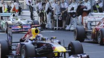 <b>RESALIDA. </b>Los monoplazas pasaron por 'chapa y pintura' antes de las seis vueltas finales en Mónaco.