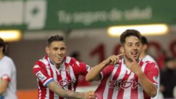 Jony, celebrando un gol con el Sporting.