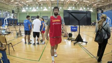 Sergio Llull, tras un entrenamiento de la Selecci&oacute;n.