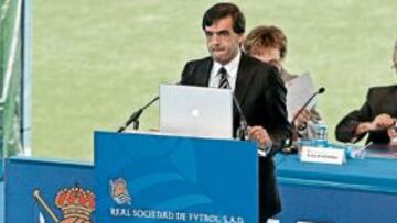 <b>ORIGEN. </b>Badiola, en la junta de accionistas del martes.