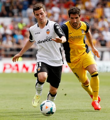 Gay y Ral Garca, el da del debut del lateral con el Valencia en Primera Divisin. 