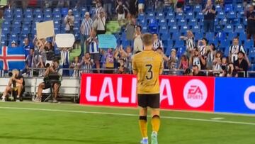 Aihen al agradece el apoyo de la afición de la Real en Getafe.
