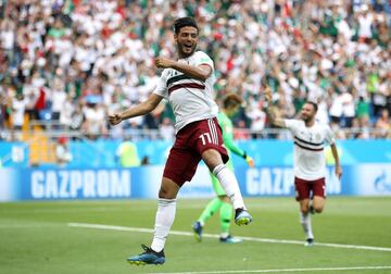 Los rostros de la celebración del gol de Carlos Vela