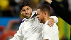 Asensio y Hazard, después de uno de los partidos del Real Madrid en su gira por la costa oeste de Estados Unidos.