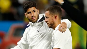 Asensio y Hazard, después de uno de los partidos del Real Madrid en su gira por la costa oeste de Estados Unidos.