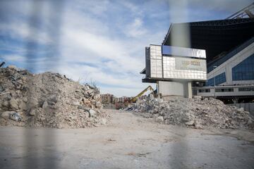 Aspecto de la demolición del Estadio Vicente Calderón a 6 de agosto de 2019.
