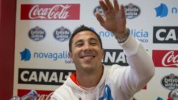 Roberto Lago, en su despedida del Celta.