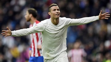 Cristiano Ronaldo celebra uno de sus goles al Sporting.