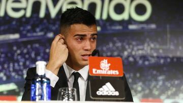 Reinier, emocionado en su primera rueda de prensa como jugador del Real Madrid.