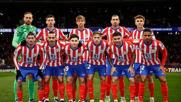 Once del Atlético contra el Slovan.