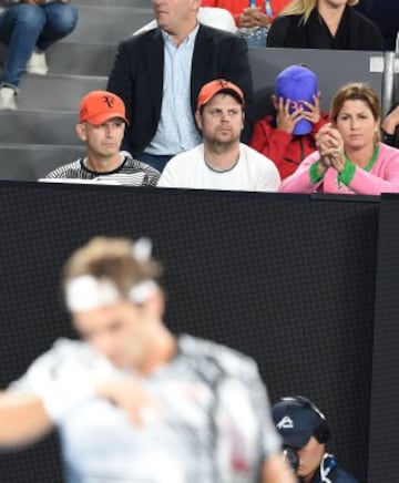 Mirka Federer anima a su marido en su partido de semifinales contra Wawrinka