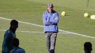 Pellegrini, durante el entrenamiento.