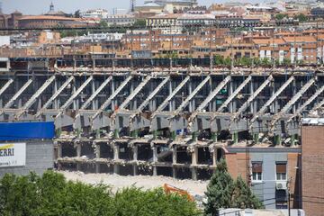 Así avanzan las obras de demolición del estadio Vicente Calderón. 