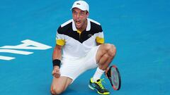 Roberto Bautista celebra su pase a la final del ASB Men&#039;s Classic de Auckland tras ganar en semifinales al holand&eacute;s Robin Haase.