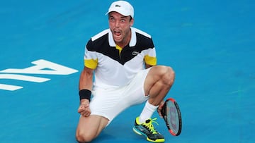 Roberto Bautista celebra su pase a la final del ASB Men&#039;s Classic de Auckland tras ganar en semifinales al holand&eacute;s Robin Haase.