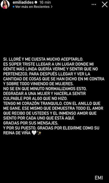 La confesión de Emilia Dides que sacude al Festival de Viña: “Lloré y me cuesta mucho aceptarlo”