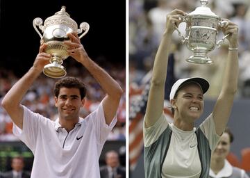 Pete Sampras y Lindsay Davenport de Estados Unidos.